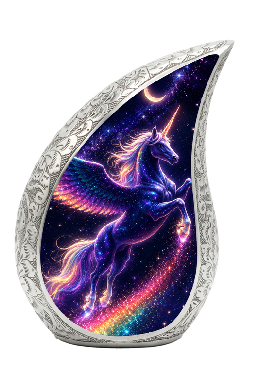 Unicorn Memorial Urn for Mom, Fantasy Cremation Urn for Women