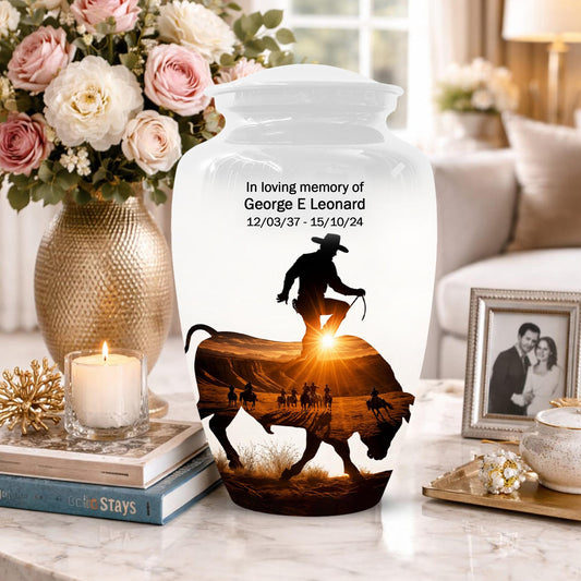 Dallas Cowboy Cremation Urn For Dad - Western Urns For Male Ashes