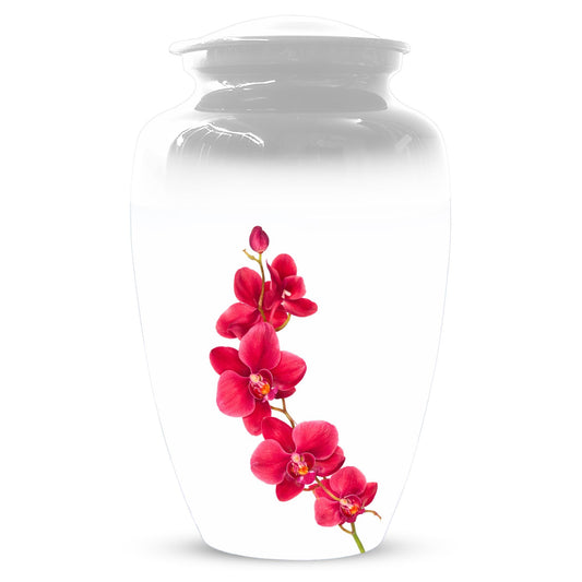 Red Orchid Urn For Ashes - Small Cremation Urns For Men & Women