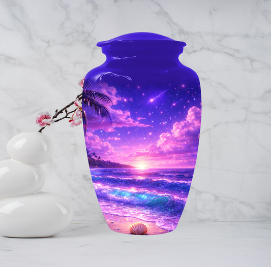 Personalized Beach Cremation Urn for Ashes | Ocean Wave Memorial Urn