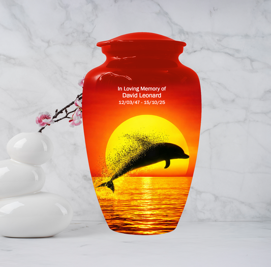 Dolphin Urn for Ashes | Adult Cremation Urn | Custom Memorial Urn for Human Ashes