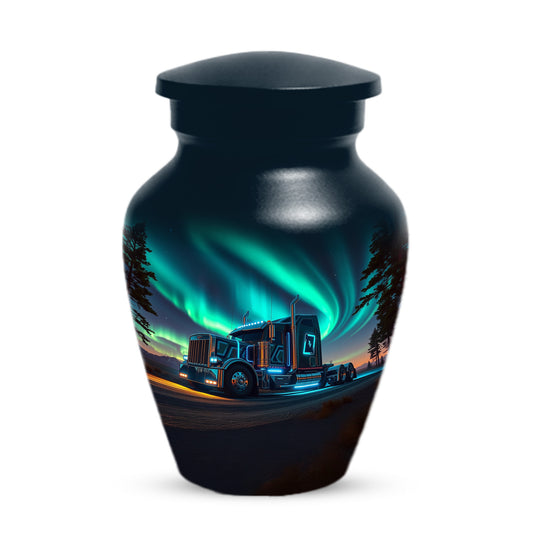 Semi Truck Cremation Urn for Ashes - Personalized Trucker Memorial for Dad | Big Rig Funeral Urns for Adult Male