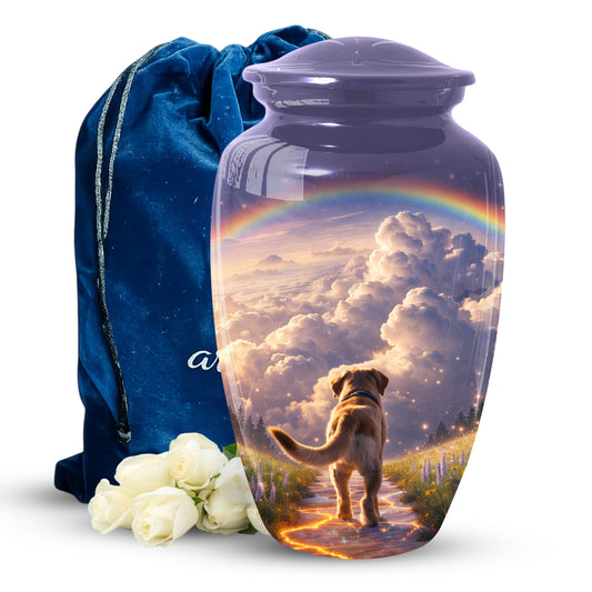 Rainbow Bridge Dog Memorial Urn for Mom or Dad | Pet Memorial Cremation Urn for Human Ashes