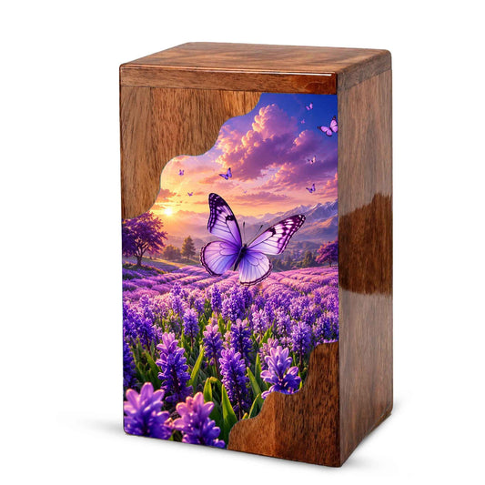 Butterfly Wooden Cremation Urn for Mom | Personalized Urn for Human Ashes