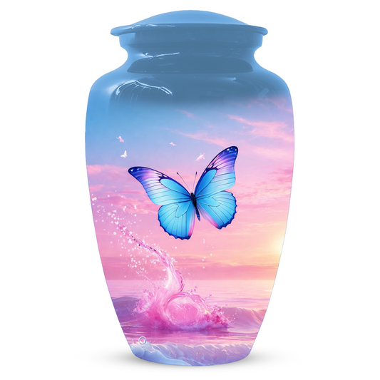 Butterfly Cremation Urn for Ashes | Blue Butterfly Memorial Urn for Mom
