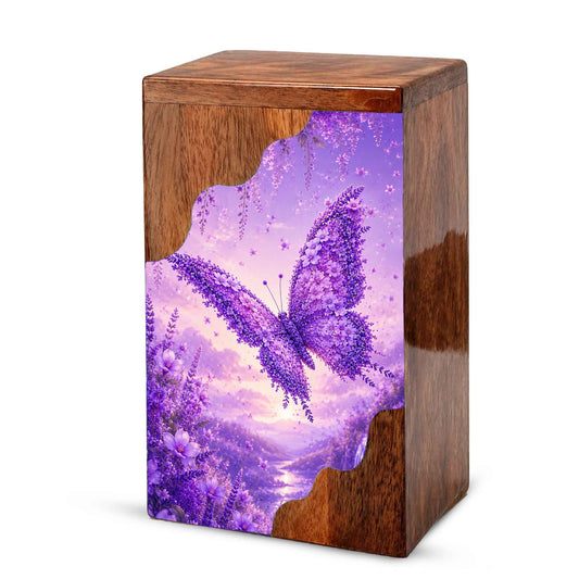 Butterfly Cremation Urn for Mom | Wooden Butterfly Urn for Human Ashes