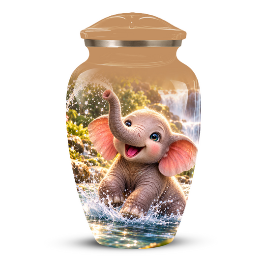 Cute Elephant Cremation Urn for Ashes | Personalized Elephant Memorial Urn | Baby Elephant Urn