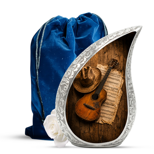 Guitar Urn for Human Ashes | Rock Music Adult Cremation Urn | Guitar Memorial Urn for Adult Ashes