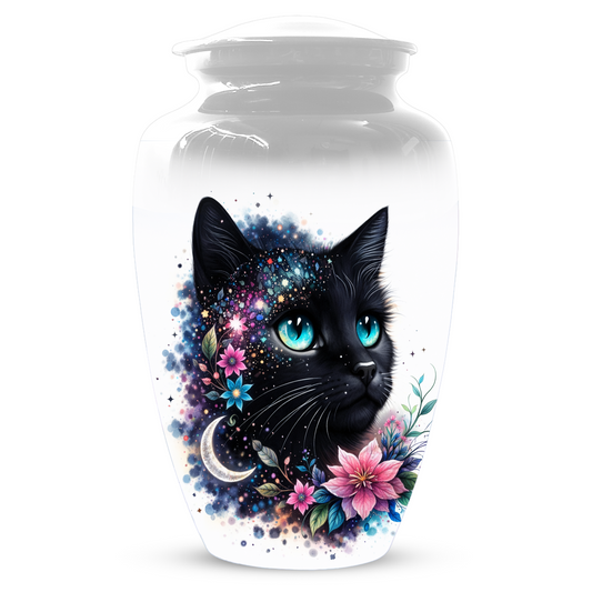 Black Cat Urn for Ashes, Custom Cat Memorial Urn, Pet Cremation Urn