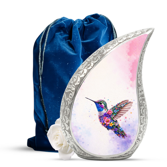 Beautiful Pink Hummingbird Cremation Urn for Adult Ashes