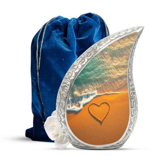 Beach Memorial Urn | Ocean Waves Cremation Urn | Personalized Urn for Mom & Loved Ones