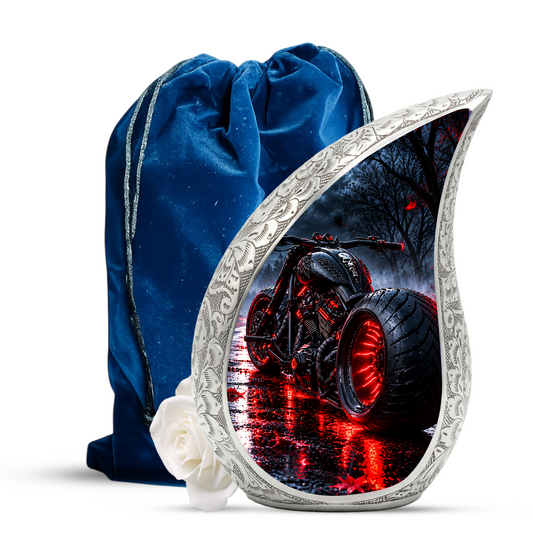 Motorcycle Cremation Urn for Ashes, Biker Memorial Urn, Motorcycle Adult Urn, Personalized Biker Cremation Urn