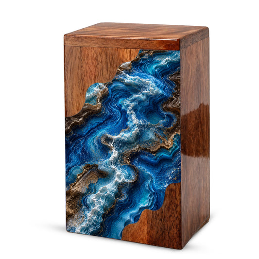 Ocean Flow Cremation Urn – Wooden Urn for Human Ashes