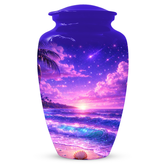 Personalized Beach Cremation Urn for Ashes | Ocean Wave Memorial Urn
