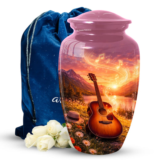 Guitar Urn for Mom - Music Memorial Large Urn for Women| Keepsake Urn For Ashes