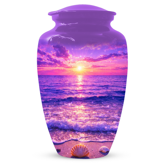 Personalized Ocean Sunset Cremation Urn | Adult, Large, Mini & Keepsake Urn for Human Ashes