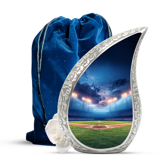 Baseball Stadium Funeral Urn for Dad, Adult Cremation Urn for Human Ashes