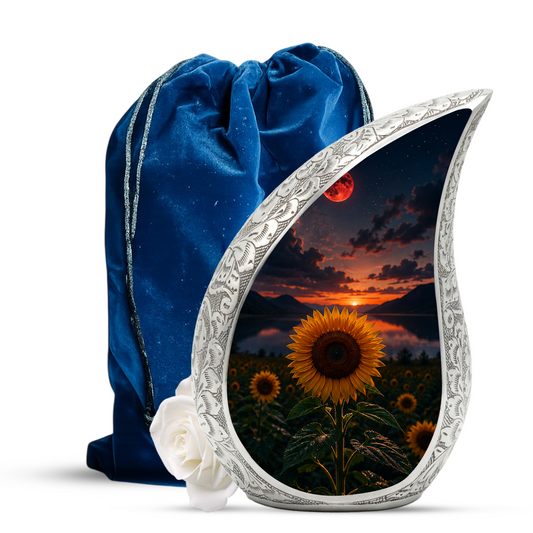 Sunflower Urn for Human Ashes | Beautiful Floral Cremation Urn for Mom & Women