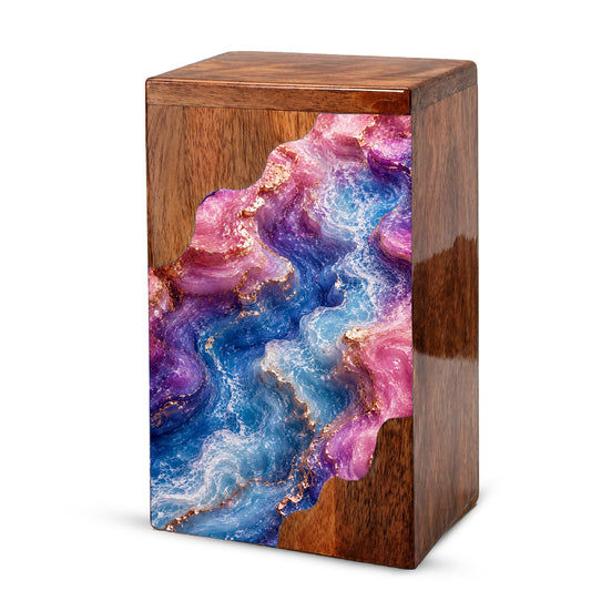Abstract Flow Cremation Urn – Wooden Urn for Human Ashes