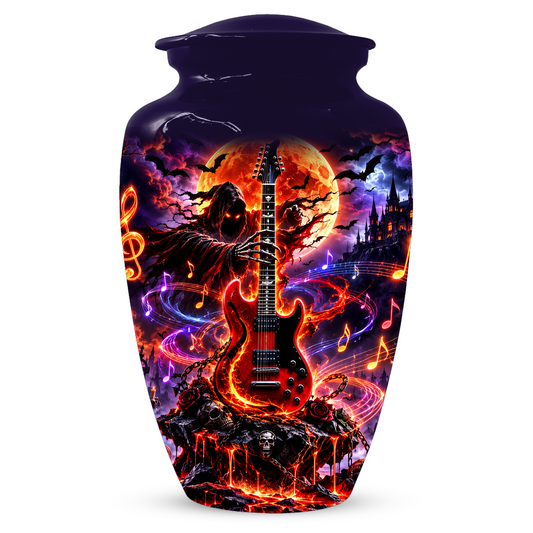 Guitar Cremation Urn for Ashes- Personalized Rock Music Memorial for Dad