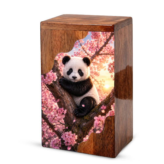 Panda Wooden Cremation Urn – Wooden Urn for Human Ashes