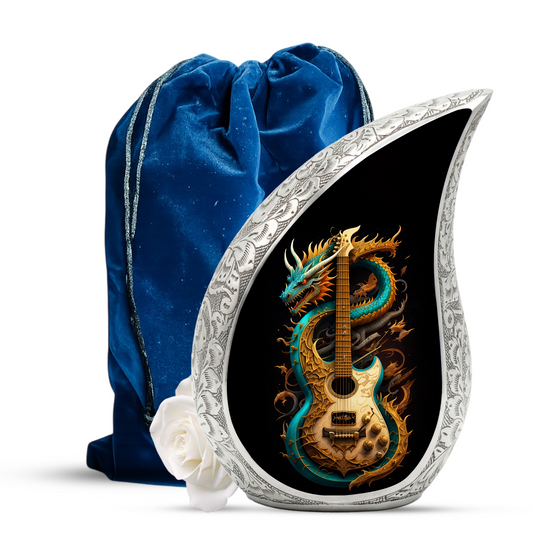Dragon Guitar Adult Cremation Urn – Personalized Adult Urn for Ashes| Premium Cremation Urn for Human Ashes