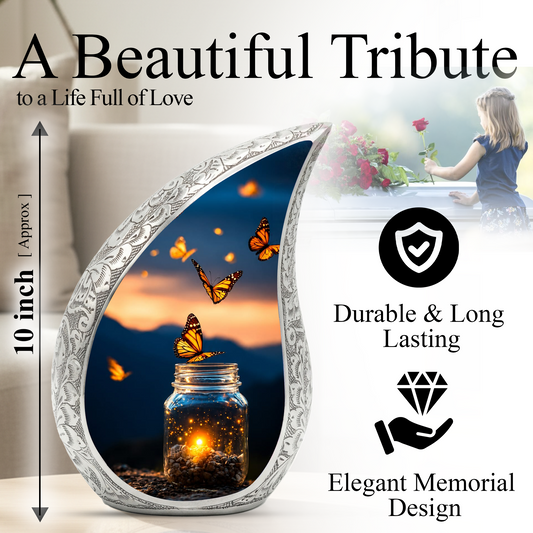 Butterfly Memorial Urn for Ashes, Adult Cremation Urn for Mom