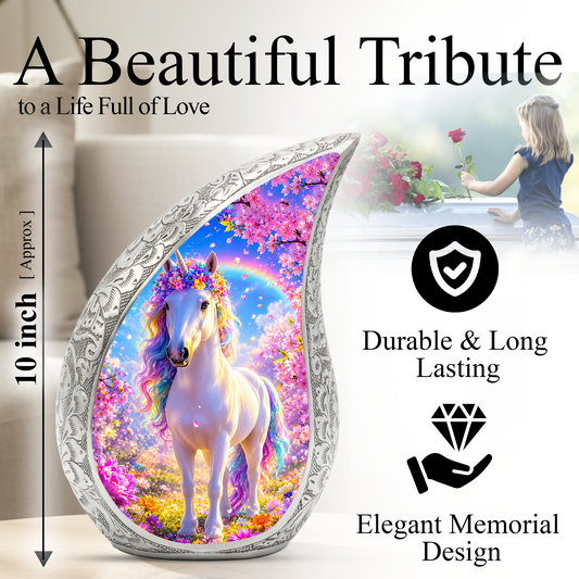Ocean Unicorn Urn for Mom, Fantasy Cremation Keepsake Urn for Women