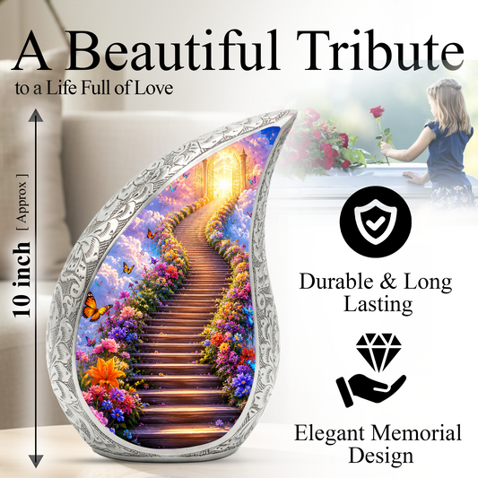 Heaven Gate Butterfly Urn for Ashes - Personalized Adult Cremation Urn with Butterflies | Memorial Funeral Urn for Adult Ashes
