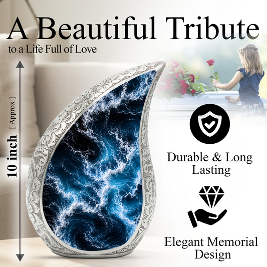 Beach Urn for Ashes, Ocean Wave Cremation Urn,Beautiful Ocean Keepsake Urn