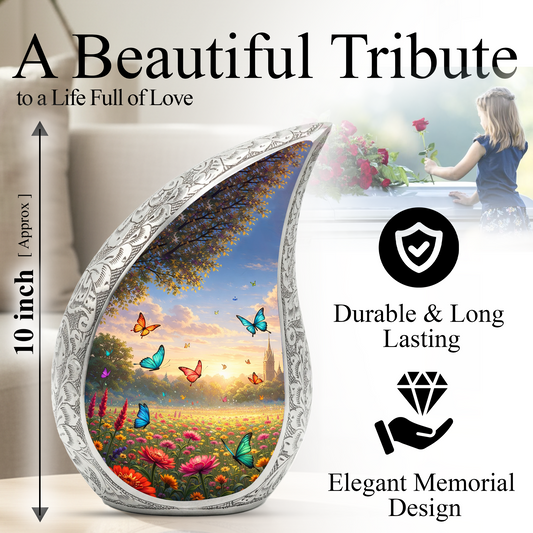 Butterfly Sunflower Adult Urn for Human Ashes – Premium Butterfly & Sunflower Cremation Urn