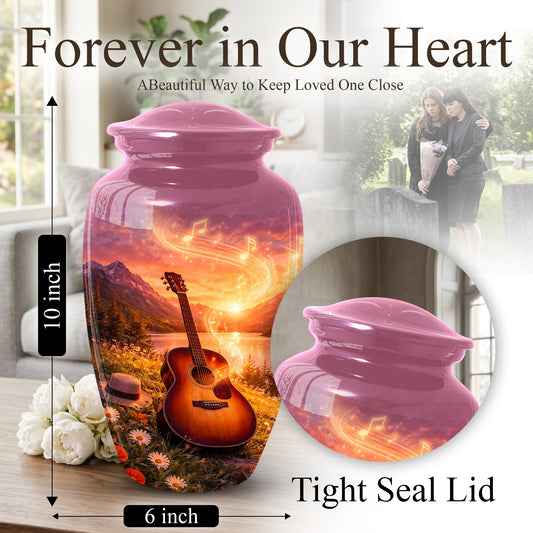 Guitar Urn for Mom - Music Memorial Large Urn for Women| Keepsake Urn For Ashes