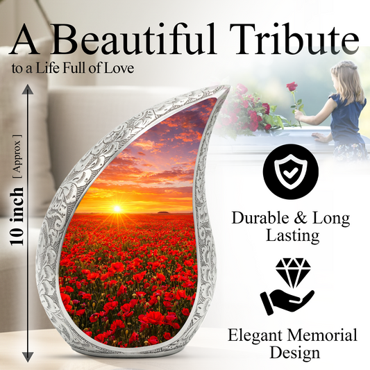 Flower Urn for Mom – Premium Floral Cremation Urn for Human Ashes |