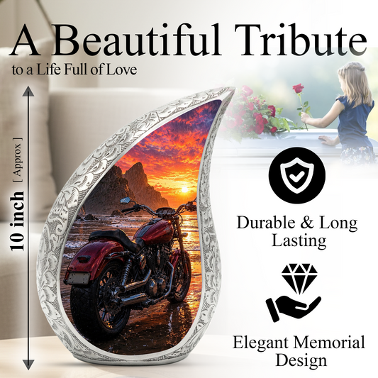 Motorcycle Urn for Dad, Biker Cremation Urn for Ashes,Keepsake Urn for Dad