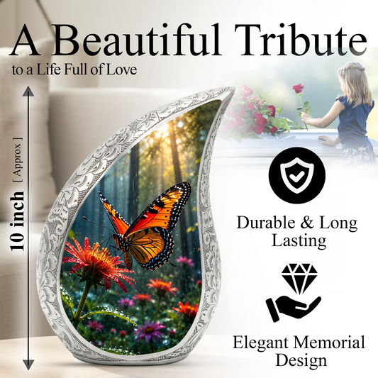 Butterfly Urn for Human Ashes | Adult Cremation Urn with Butterfly Design