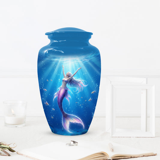 Ocean Mermaid Urn for Mom – Personalized Memorial Urns for Female