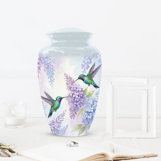 Hummingbird Floral Adult Urn for Human Ashes | Personalized Adult Cremation Urn