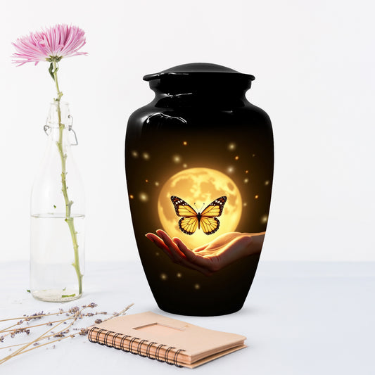 Beautiful Moon Butterfly Urn for Human Ashes | Moonlight Butterfly Cremation Urn