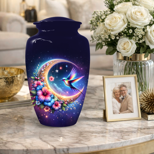 Hummingbird Cremation Urn for Ashes, Personalized Memorial Urn for Mom