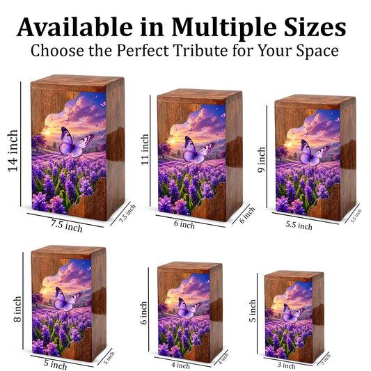 Butterfly Wooden Cremation Urn for Mom | Personalized Urn for Human Ashes