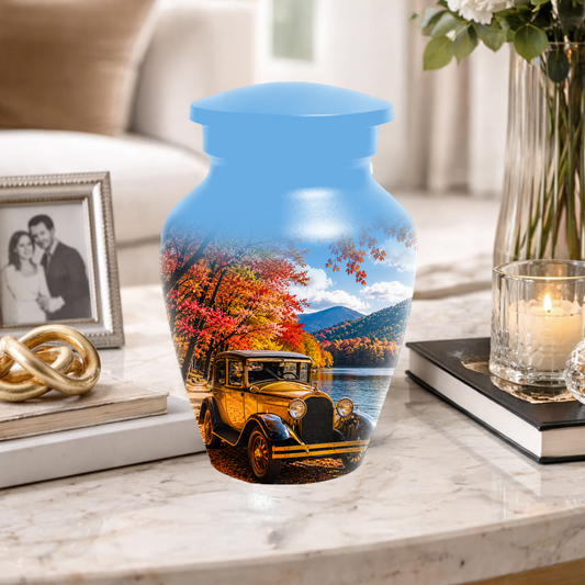 Vintage Car Cremation Urn for Dad - Classic Automobile Memorial Urn for Ashes