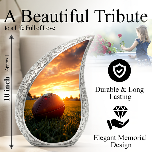 Football Cremation Vessel – Adult Urn for Human Ashes