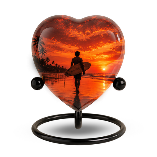 SEO Title Beach Cremation Urn for Dad, Personalized Ocean Urn for Adult Male Ashes, Surfing Memorial Urn for Father
