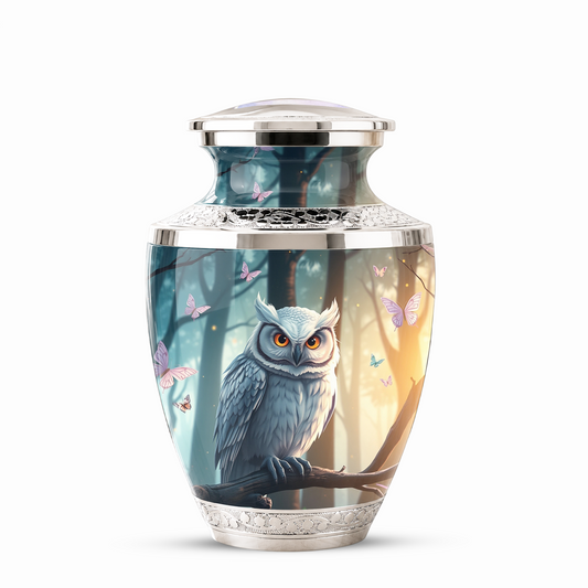 Owl Cremation Urn for Men & Women - Personalized Ashes Container for Adults