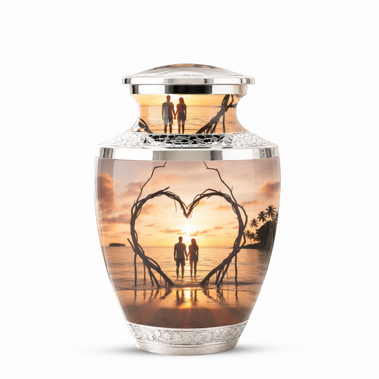 Companion Beach Sunset Memorial Urn for Ashes, Cremation Urn For Couple