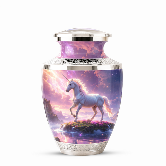 Unicorn Cremation Urn for Female, Personalized Memorial Urn for Women
