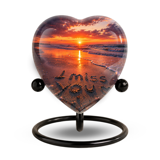 Beach Urn for Human Ashes – Ocean Sunset Beach Cremation Urn, Beach Keepsake Urn & Memorial Urn