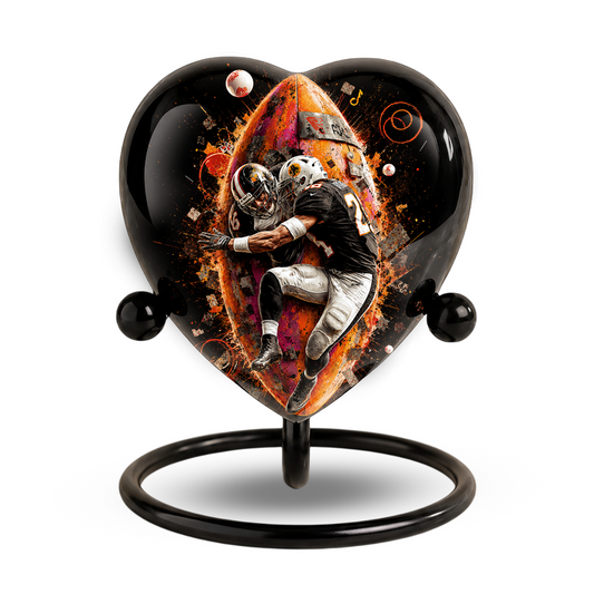 Football Cremation Urn for Ashes, Personalized Adult Urn for Dad, Men & Sports Fans