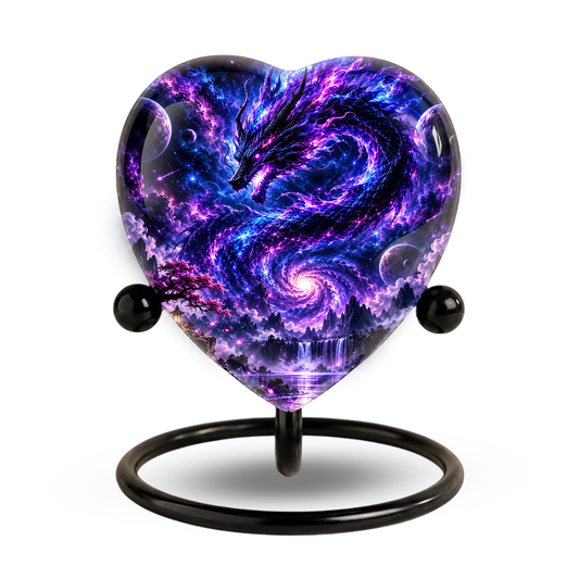 Dragon Adult Cremation Urn for Ashes, Fantasy Dragon Memorial Urn, Personalized Heart Shaped Adult Urn, Dragon Cremation Urn