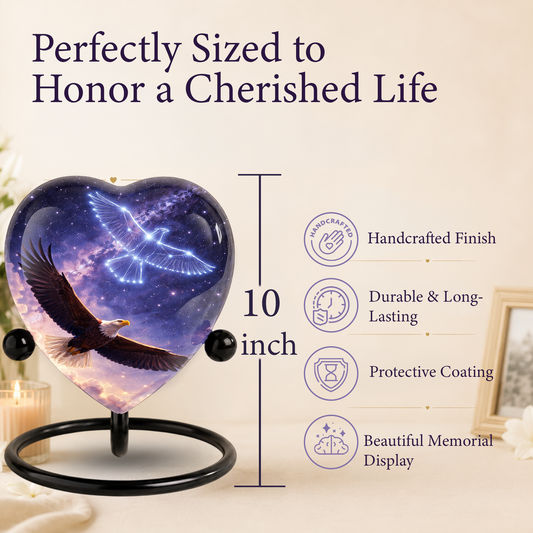 Eagle Heart Memorial Urn, Eagle Adult Urn, Eagle Urns for Adult Ashes, Eagle Adult Urns